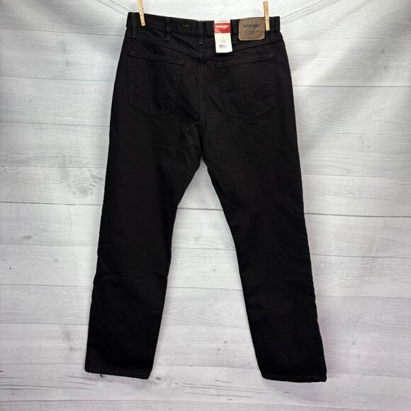 NEW Wrangler Authentics Jeans Black Straight Fit Denim Pants ZM200BK Size 34x32 - Picture 6 of 11